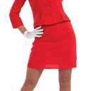 fun shack Flight Attendant Costume Women Red, Retro Airline Stewardess Outfit for Women, Vintage Stewardess Attire (Medium)