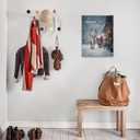 PHAMTE Merry Christmas Santa Reindeer Wall Art Decor Canvas 11x14, Winter Snowy Xmas Pictures Decorations, Cozy Rustic Farmhouse Holiday Framed Prints Artwork for Home Living Room Bedroom Decor