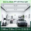 Hlite LED Shop Light 4FT with Pull Chain,5000LM,3 Power level&3CCT