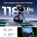 Qi2.2 Magnetic Car Mount Charger,25W Fast Wireless Charging Stand with RGB Light,360 Rotating Suction Phone Holder for Your Car,Compatible with iPhone 12-17,S26/S25