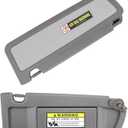 Sun Visor Right Passenger Side Compatible with Honda Civic 2006-2011 Atlas Gray Replaces 83230-SNA-A01ZA 83230-SNA-A01ZC - Sunshade with Vanity Mirror Dark Grey