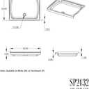 Lippert Replacement 24" x 32" White Shower Pan with Right Drain for RVs, Manufactured Homes, Travel Trailers, 5th Wheels, and Motorhomes - 210371