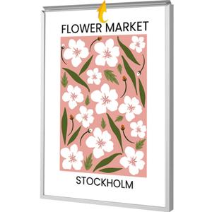 24x36 Poster Frames, Plexiglass, Silver Aluminum Snap Frame, Front-loading Frame for Wall (1PCS)