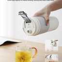Travel Electric Kettle with Dual interface heating plug and USB C port, 316 Stainless Steel, 650ml Portable Tea Coffee Kettle Water Boiler, 6 Temperature Settings, Electric Water Cup Heater Boil