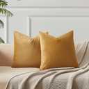 22x22 Throw Pillow Covers Set of 2 Decorative Velvet Cushion Covers,Orange | Soft Pillow Cases with Invisible Zipper for Modern Couch Sofa Bed Living Room Bedroom Home Decor
