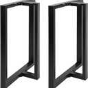 HOMEKAYT Metal Table Legs 28x 24 Heavy Duty T-Shape Desk Legs Industrial Furniture Legs for Dinning Table, Computer Table, Office Table (2Pcs)-Black