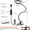 Clip on Light LED Reading Book Study Lamp 3 Color Modes 10 Brightness Eye Protection 360 Flexible Gooseneck Student Dormitory Office Desk Lamp at Night in Bed (Black)