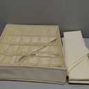 Criusia 3 Pack Sock Underwear Drawer Organizer Dividers, 64 Cell Fabric Foldable Cabinet Dresser Closet Organizers and Storage Boxes for Organizing Socks, Underwear, Ties (16+24+24 Cell, Beige)