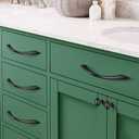 5 Pack 3 Inch (76mm) Kitchen Cabinet Handles Arch Twisted Matte Black Farmhouse Drawer Pulls Bedroom Furniture Hardware Cupboard Dresser Pulls for Bathroom