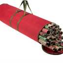 2 x ZOBER Round Christmas Gift Wrapping Paper Organizer Storage - 40 Inch Gift Wrap Storage Containers - Wrapping Paper Holder, Waterproof, Fits 25 Standard Rolls - Red