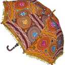 Indian Handmade Designer Cotton Fashion Multi Colored Umbrella Embroidery Boho Umbrellas Parasol 10 Pcs Lot, 25 Inches