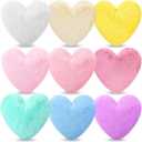 9 Pcs Pastel Colors Christmas Heart Pillow Faux Rabbit Fur Fluffy Heart Throw Pillows Cute Decorative Soft Throw Cushion for Women Couch Bed Sofa Chair Home