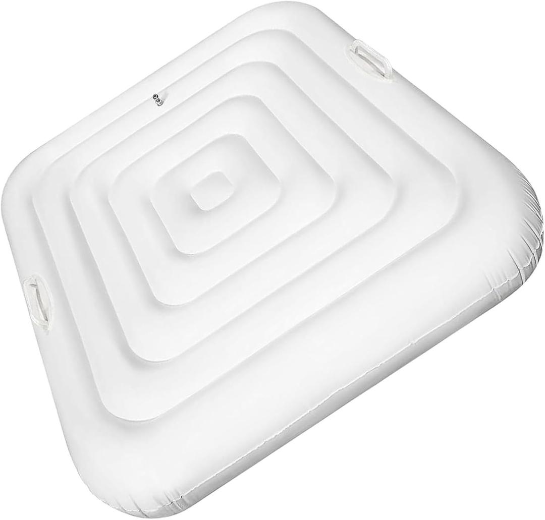 Inflatable Hot Tub Cover Energy Saving Lid Compatible with SaluSpa Coleman Spa for Outdoor Hot Tub Windproof Rain-Proof Cover Protector for Hot Tubs Durable Energy-Saving (Square-5.4ft-Handle)