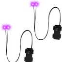 Halloween Led Glowing Eyes with Timer,2 Pcs Light Up Skeleton Eyes,Horror DIY Eyes for Masks,Pumpkins,Tombstones,and Props(Batteries Not Included) (Purple)