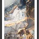 Engineered Wood 12x16 Frame Black, Display Picture 10x14 with Mat or 12 x 16 Without Mat, Picture Frame with Wood-grain for Diamond Art Painting 30x40cm - 1 Pack