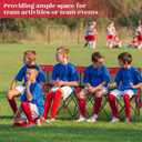 Kigley Folding Soccer Bench Chair Portable Team Sports Sideline Bench for Football Camp Travel Events Outdoor Seating with Storage Bag(Mesh Seat,Red,6 Seats)