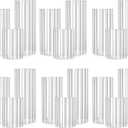 18 PCS Ribbed Hurricane Glass Candle Holders Bulk - Transparent Cylinder Candle Holders for Pillar Candles, Decorative Candle Hurricane Vases for Centerpieces Wedding Table Decorations