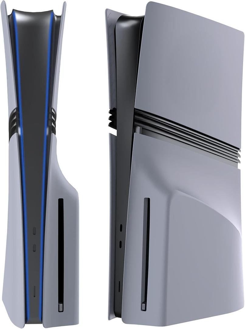 Pro Disc Edition Cover Plates for New PS5 Pro Console, Shell Panels Compatible with New PlayStation 5 Pro Accessories Protective Replacement Faceplate 30th Anniversary (Grey)