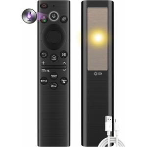 Replacement for Samsung Remote Control for Smart TV, Rechargeable Samsung Solar TV Remote 2025-2018, Universal, Fast Charging, Solarcell, Free USB C Cable, Voice, Bluetooth