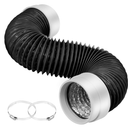 MOPHA Dryer Vent Hose 4 Inch, 3FT Heavy Duty 6Layer Flexible Aluminum Dryer Duct with Rubber Seal Connectors, Heat Resistant Insulated Dryer Exhaust Hose for Tight Spaces, EasyInstall Dryer Vent Kit
