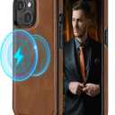 LOHASIC Compatible with iPhone 14 Case, 2022 Luxury Elegant Leather [Compatible with Mag-Safe] Full Body Protective Back Cover Magnetic Cases for iPhone 14 6.1 inch - Brown