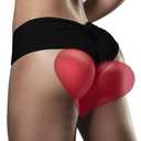 HYTENSUN Women's Cheeky Bikini Bottoms Sexy High Waisted Ruched Brazilian Cut Swim Bottoms (Black) XL