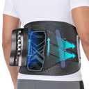 Fit Geno Back Brace for Lower Back Pain Relief: Adjustable Support with Ergonomic Lumbar Pad for Herniated Disc Sciatica and Lumbar Strain - Breathable Design for Men & Women (L/XL) (Black)