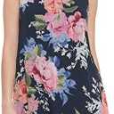 Jessica Howard Women's Sleeveless Printed Chiffon Shift Mini Dress size 10