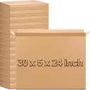 Feifeiya 15 Pack Side Loading Box 30"l x 5"w x 24"h, Corrugated Cardboard Boxes fit for Moving, Storing, Packing & Shipping, Ideal for Tv's, Picture Frames, Mirrors & Art