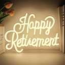 Happy Retirement Neon Sign Dimmable Led Signs USB Neon Light Sign Neon Lights for Wall Decor Happy Retirement Party Decorations (9.4 * 12.7in)