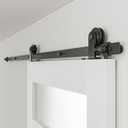 Barn Door Hardware kit 6FT(Whole Set Include Sliding Barn Door Track Kit & Barn Door Handle & Floor Guide) for Single Door-Heavy Duty