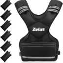 ZELUS Weighted Vest for Men and Women 11-20lb Vest with 6 Ironsand Weights for Home Workouts | Adjustable Body Weight Vest Exercise Set for Cardio and Strength Training