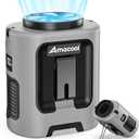 AMACOOL Mini Portable Waist Fan Clip on, 13000RPM 4-Speeds Personal Neck Fans, Up to 24H Battery Life, Rechargeable Wearable Shirt Belt Fan for Outdoor Work Jobsite Travel Camping, Gifts for Men (Grey)