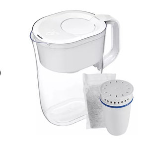 Brita 10-Cup Tahoe Water Pitcher Dispenser with Refillable Water Filter - White: Filters Chlorine