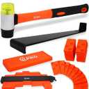 Carib Gear Pro Professional Laminate Flooring Tools Installation Kit with Tapping Block, Rubber Mallet, 44 pcs Pull Bar, and 40 pcs Spacers for Vinyl Plank, LVP, and Hardwood Laminate Floor (45)