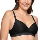 Warner's Women's Play It Cool Wire-Free Contour Bra with Lift (Black, L)