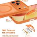 TORRAS Magnetic Shockproof for iPhone 17 Pro Case, Camera Control, Fit for MagSafe, Military-Grade Protection, Translucent Slim Case for iPhone 17 Pro Phone Case Anti-Fingerprint, Cosmic Orange
