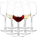 SHYRC Wine Glasses Set of 8, 12oz Clear Red/White, Long Stem Wine Glasses for Party, Wedding and Home
