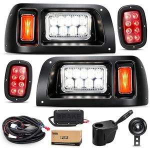 Club Car DS Golf Cart 12V Headlight & Tail Light Kit with Turn Signals & Brake Lights, Fits Gas & Electric Models