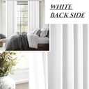 Pure White Linen Drapes 84 Inch Length 2 Panels Set for Living Room, Elegant Pleated Thick Blackout Curtains Insulated Room Darkening Bedroom Window Curtain Decor Pin Hooks Back Tab 50"W x 84"L 2 Burg
