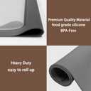 120''x24''(305cmx60cm) Extra Large Silicone Mat for Kitchen Counter, Non-Slip Heat Resistant Countertop Protector, Waterproof Durable Kitchen Mat for Countertops, Semitransparent
