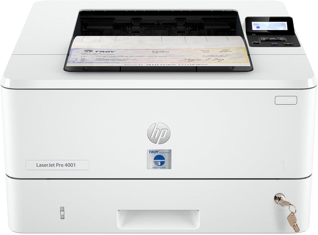TROY 4001N MICR Printer, Check Printing, 250 Sheet Capacity, 1 Locking Tray, 3 Trays Maximum, Up to 42ppm