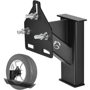 GADFISH Stake Pocket Spare Tire Carrier Mount, 3-Nuts Design Trailer Bracket Heavy Duty Holder, Fits 4 & 5 & 6 Lugs Trailer Wheels on 4",4.5'',4.75'',5'',5.5''and 6''Bolt Patterns, Holds up to 150 Lbs