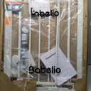 BABELIO Baby Gate for Doorways and Stairs, 26-31" Pet Gate with Wide Walk Thru Door and Lock Indicator, No Drill Pressure Mounted Safety Gate with Double Lock and Self-Closing, White