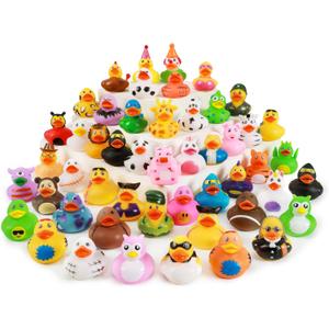 XY-WQ Rubber Duck 30 Pack for Jeeps Bath Toy Assortment - 2.3 Inch Bulk Floater Duck for Kids - Baby Showers Accessories - Party Favors, Birthdays, Bath Time, and More (30 Varieties)