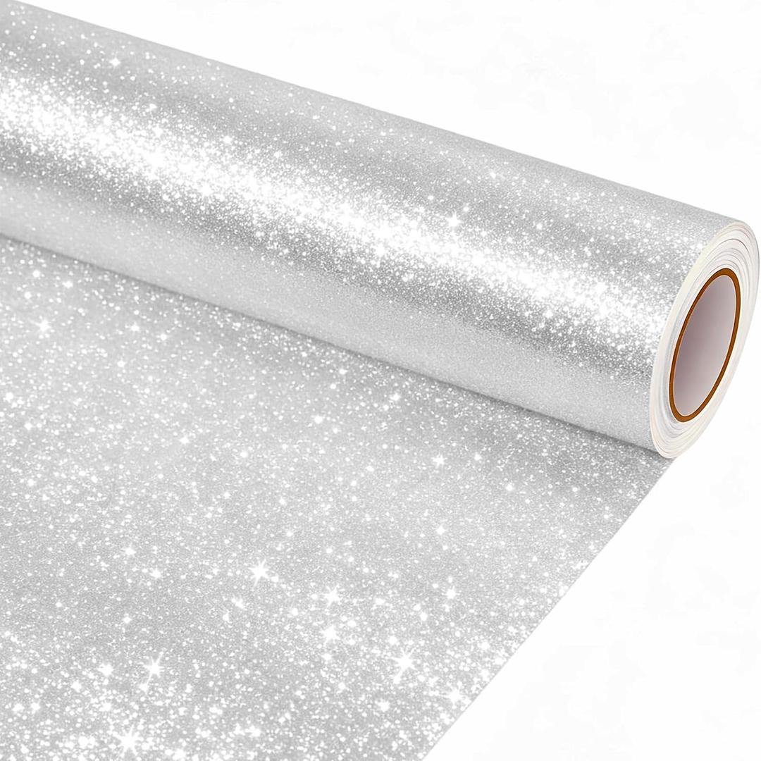 16" 30 ft Sliver Glitter Bulletin Board Paper Roll, Bulletin Board Paper for Classroom Background, Durable Bulletin Board Roll for School Office Decor, DIY Crafts, Posters, Wall Display Supplies