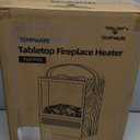 TEMPWARE Electric Fireplace Heater, 1500W Portable Space Heater, Fireplace with Realistic 3D Flame Effect and Overheating Safety Protection, Quiet and Safe for Indoor Use Office Bedroom, Oak