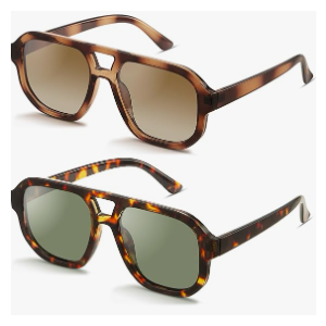 livho Trendy Polarized Square Aviator Sunglasses Women Men Square Eyewear Frame, Retro Sun Glasses for Women Men 2025 Shades
