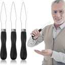 3-Pack Button Hook Assist Device with Easy-Grip Handle for Shirts, Coats, Dresses - Ideal Button Aids for Arthritis & Limited Dexterity Black