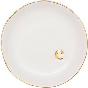 COLLECTIVE HOME - Ceramic Jewelry Tray, Decorative Trinket Dish for Rings Earrings Necklaces Bracelet Watch Keys, Birthday Mother's Day Christmas Gift for Women, 4.75", White Surface (E)